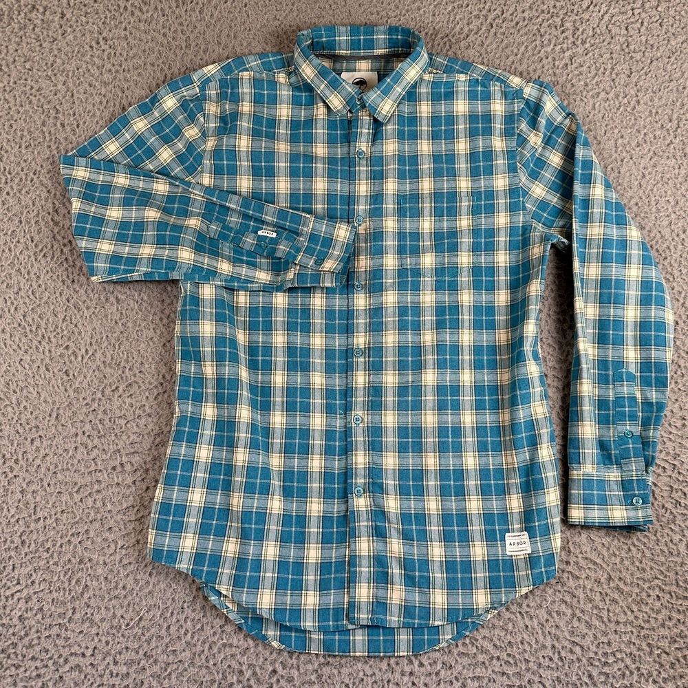 Arbor Collective Shirt Mens Medium Multi Color Plaid Button Up Long Sleeve - Picture 2 of 13